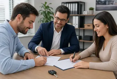 Profissional auxiliando na transferência de veículos.